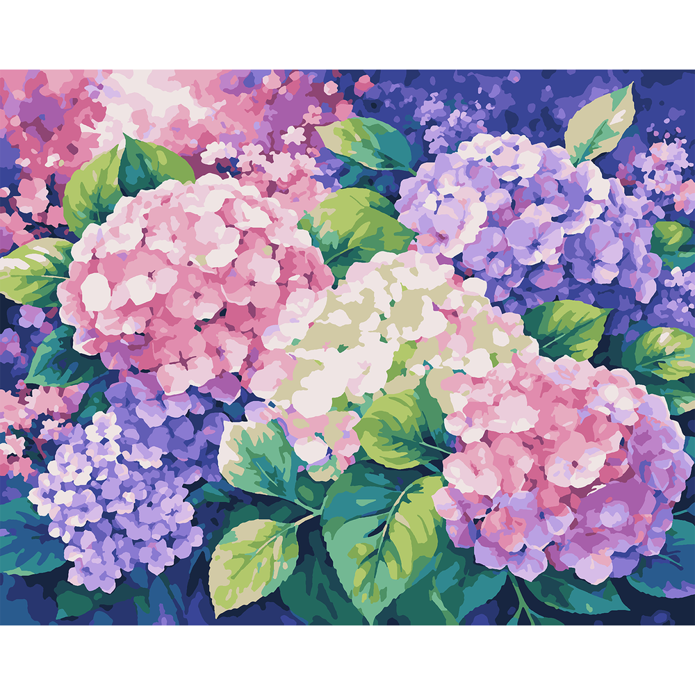 Dreamy Hydrangeas Flower Paint by Number Kit | Mitten Masterpiece